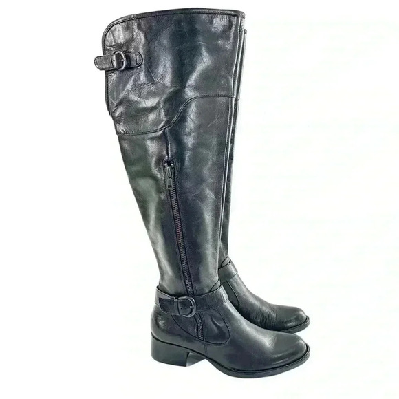 Born womens over the knee boots size 7.5 38.5 black leather Insulated - Picture 1 of 15